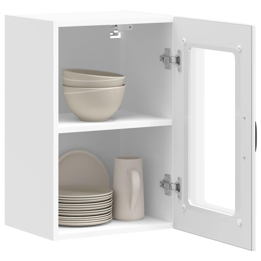 Küchen-Hängeschrank mit Glastür Lucca Hochglanz-Weiß