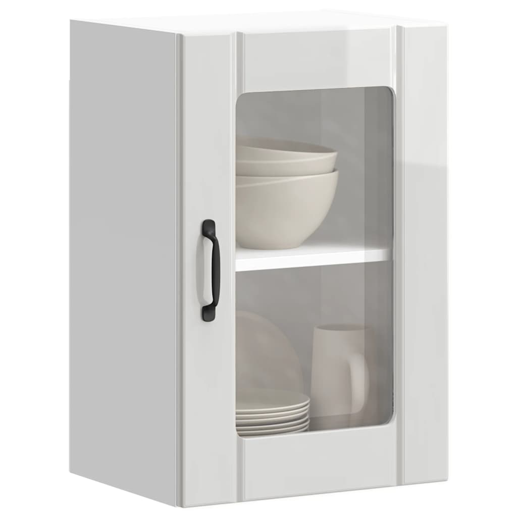 Küchen-Hängeschrank mit Glastür Lucca Hochglanz-Weiß