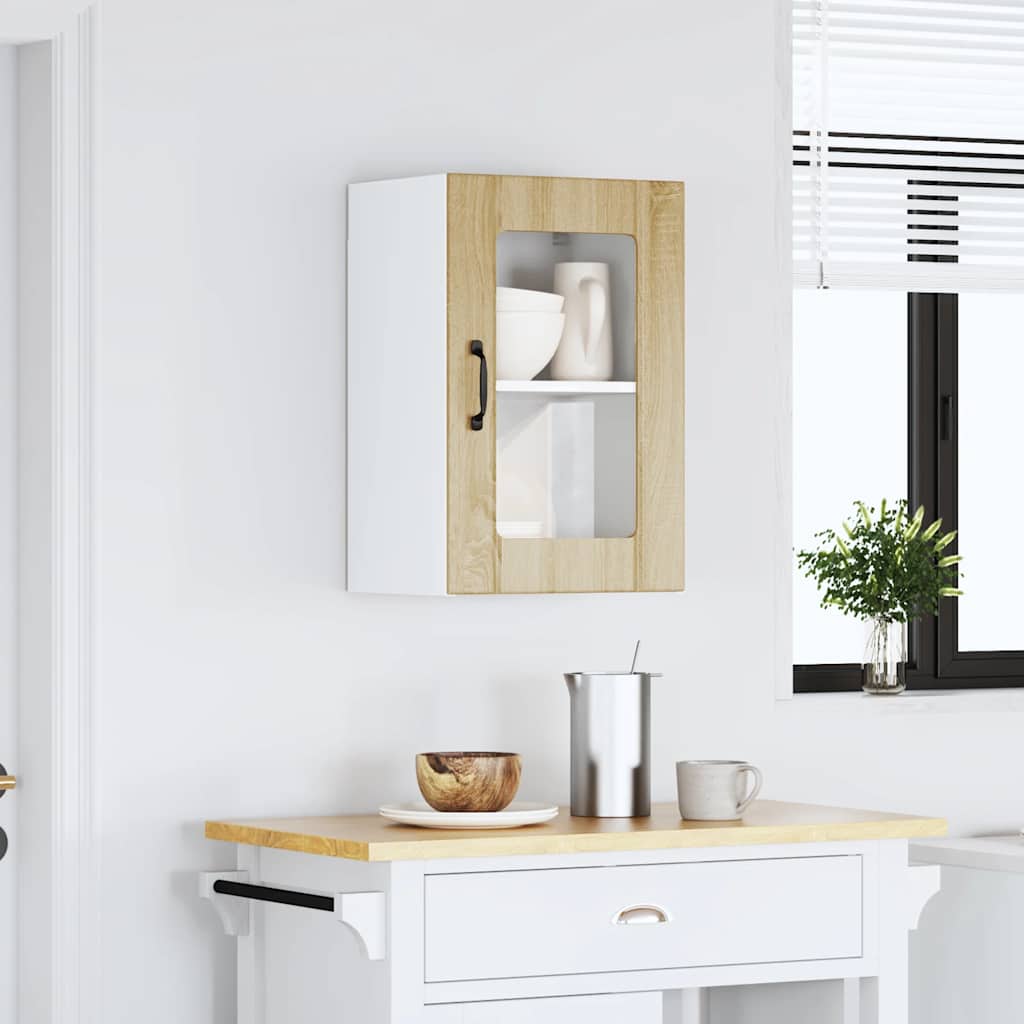 Küchen-Hängeschrank mit Glastür Lucca Sonoma-Eiche