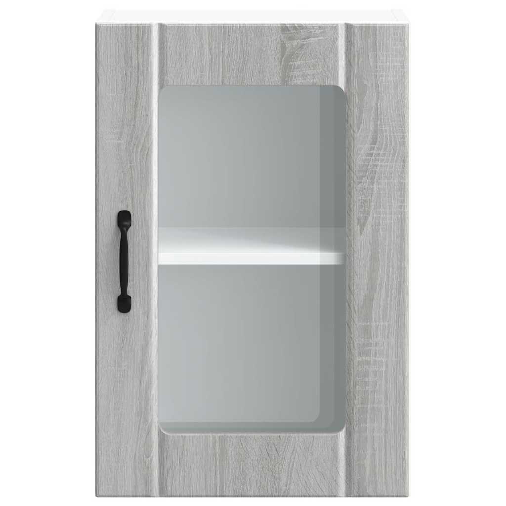 Küchen-Hängeschrank mit Glastür Lucca Grau Sonoma