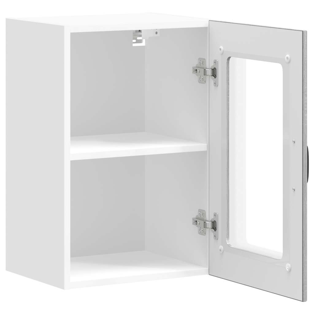 Küchen-Hängeschrank mit Glastür Lucca Grau Sonoma