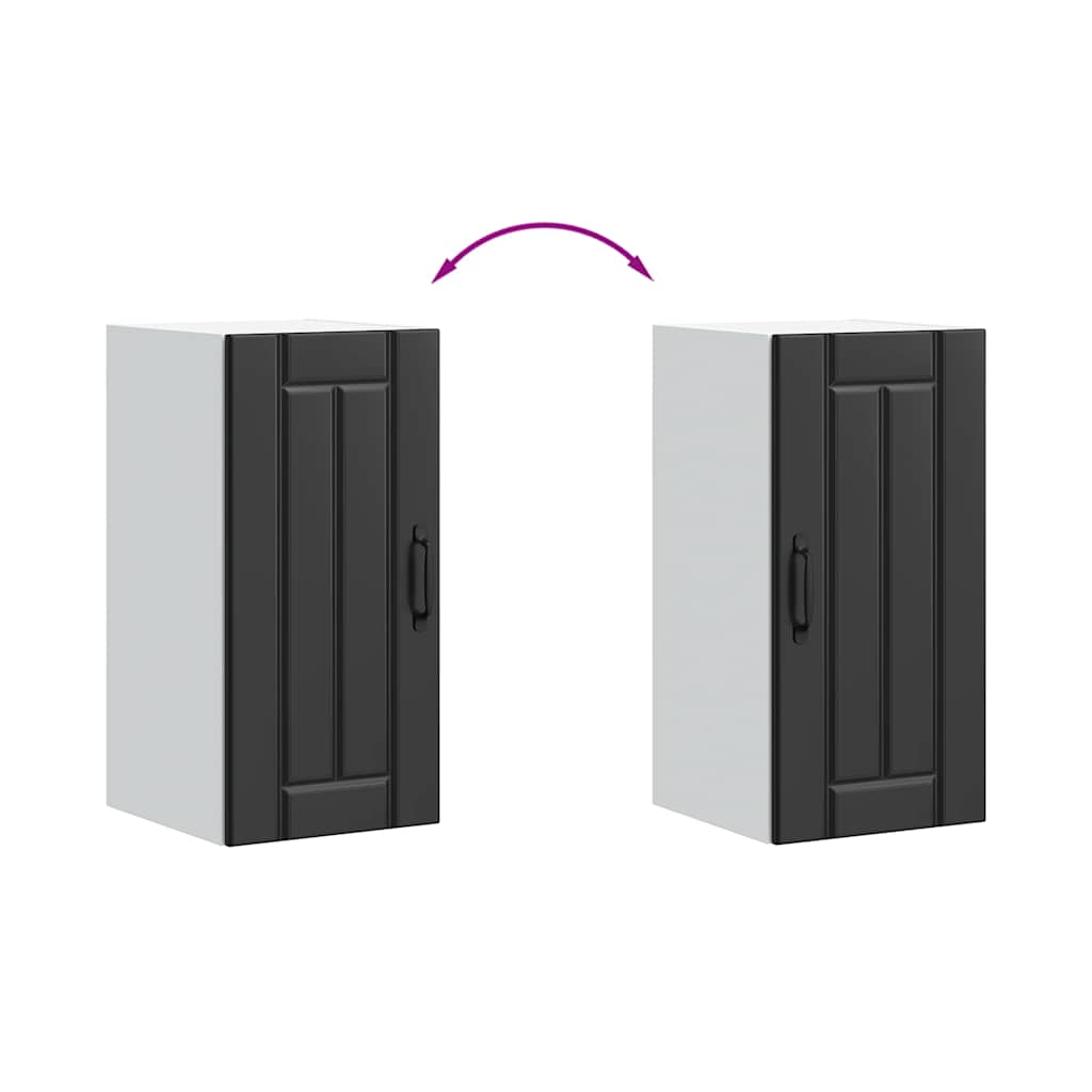 Küchen-Hängeschrank Lucca Schwarz Holzwerkstoff