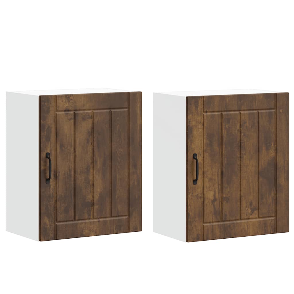 Küchen-Hängeschränke 2 Stk. Lucca Räuchereiche Holzwerkstoff
