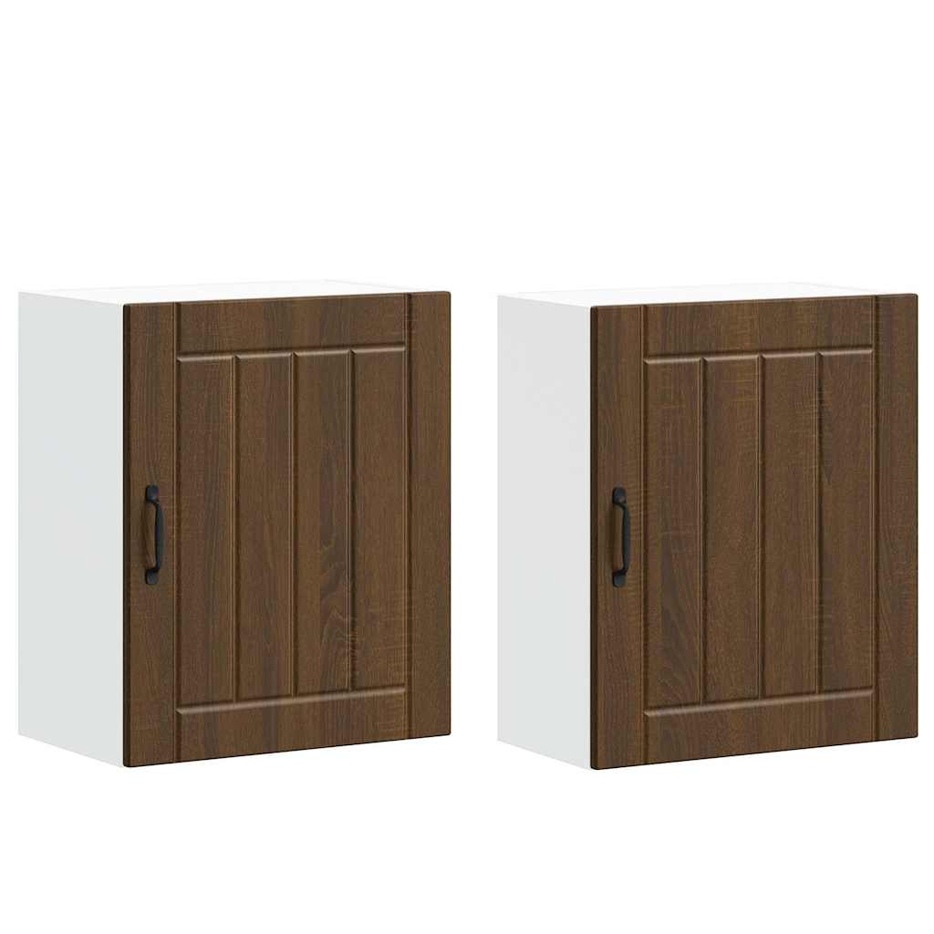 Küchen-Hängeschränke 2 Stk. Lucca Braun Eichen-Optik Holzwerkstoff