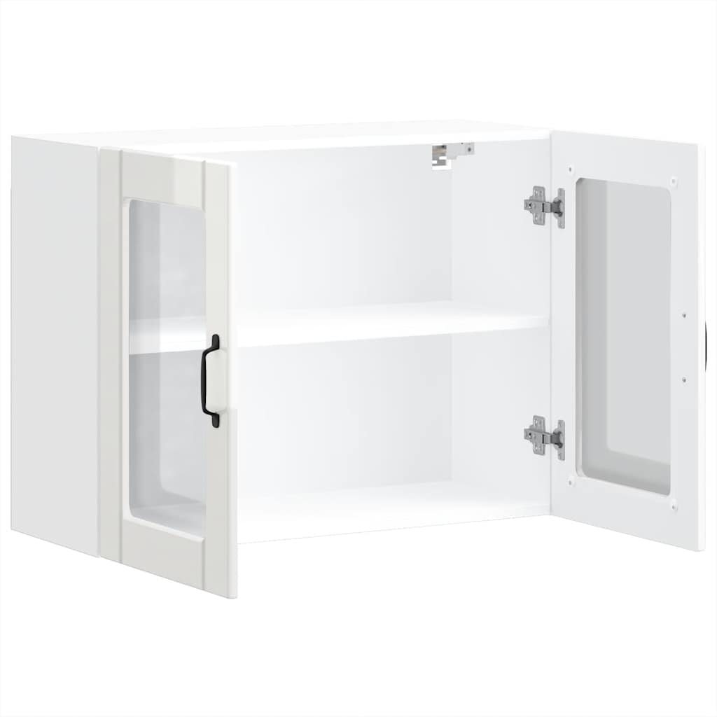Küchen-Hängeschrank mit Glastür Lucca Hochglanz-Weiß Holzwerkstoff