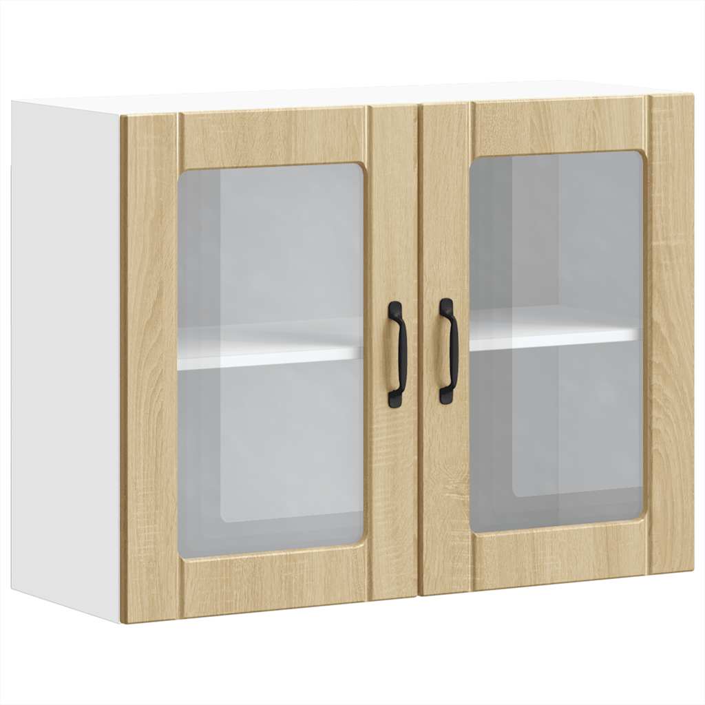 Küchen-Hängeschrank mit Glastür Lucca Sonoma-Eiche Holzwerkstoff