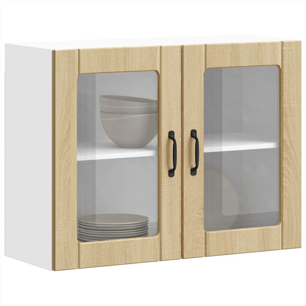 Küchen-Hängeschrank mit Glastür Lucca Sonoma-Eiche Holzwerkstoff