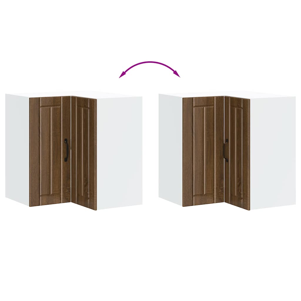 Küchen-Eckhängeschrank Lucca Braun Eichen-Optik Holzwerkstoff
