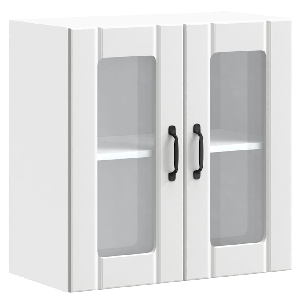 Küchen-Hängeschrank mit Glastür Lucca Weiß Holzwerkstoff