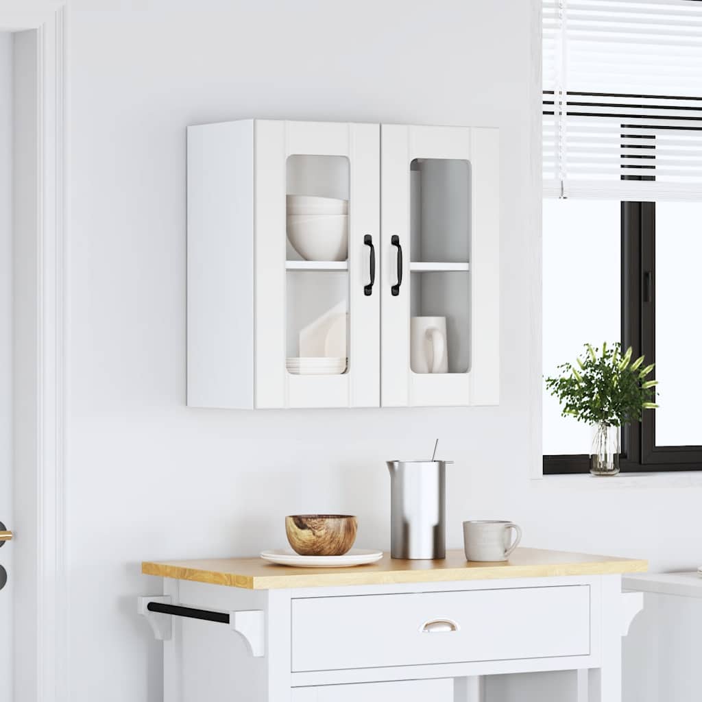 Küchen-Hängeschrank mit Glastür Lucca Weiß Holzwerkstoff