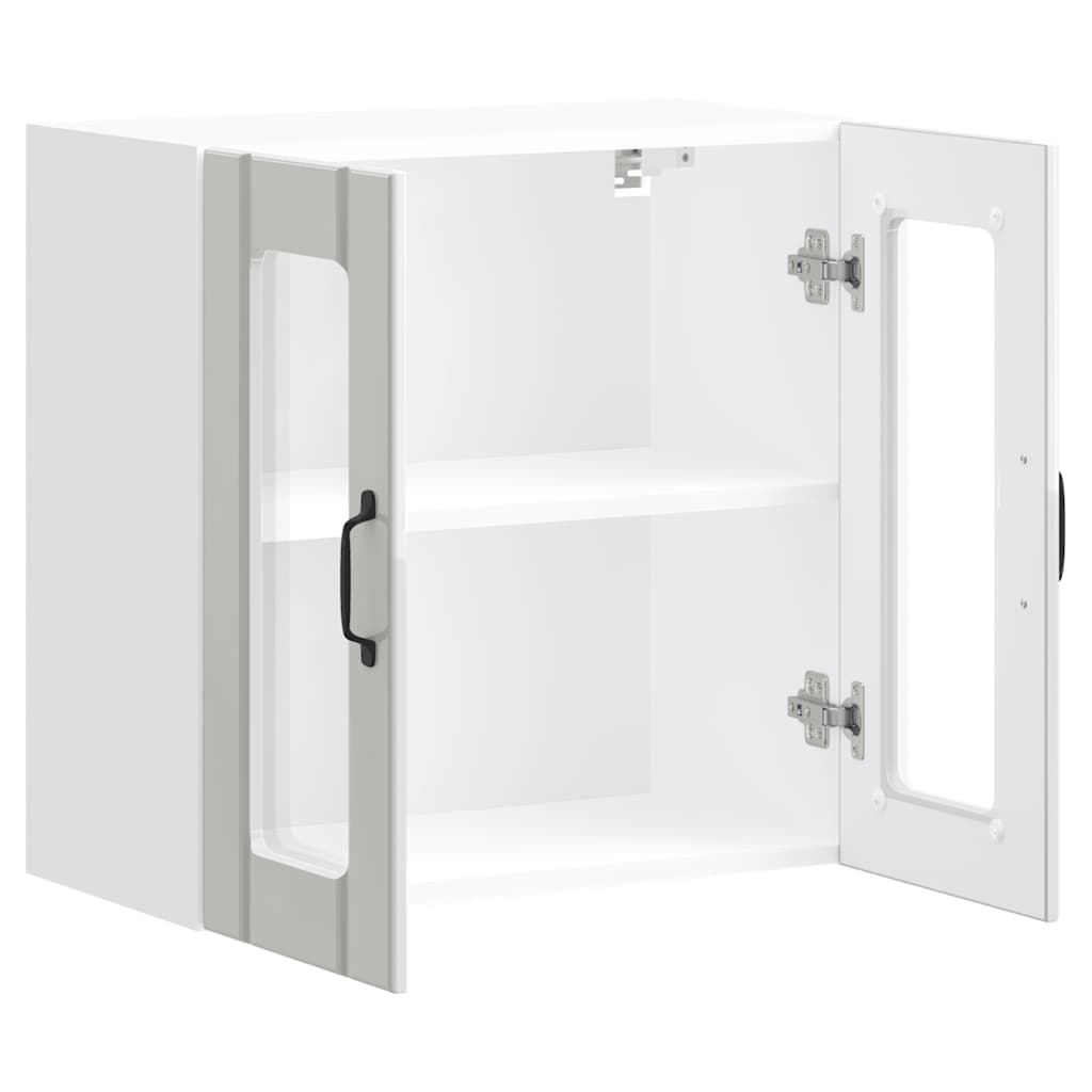 Küchen-Hängeschrank mit Glastür Lucca Hochglanz-Weiß Holzwerkstoff