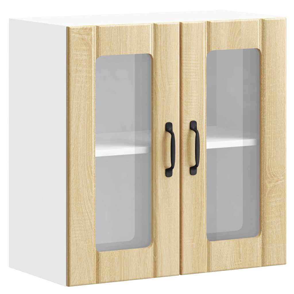 Küchen-Hängeschrank mit Glastür Lucca Sonoma-Eiche Holzwerkstoff