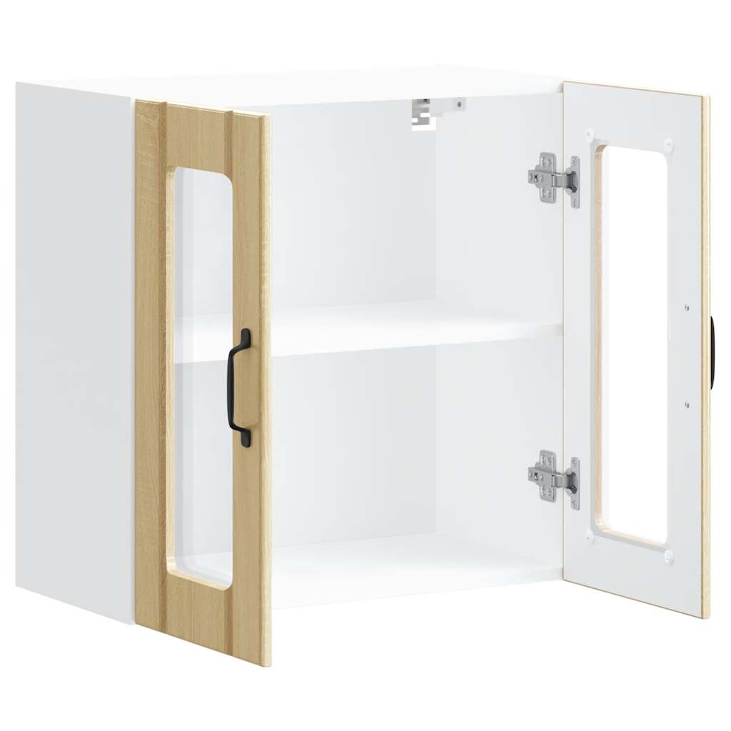 Küchen-Hängeschrank mit Glastür Lucca Sonoma-Eiche Holzwerkstoff