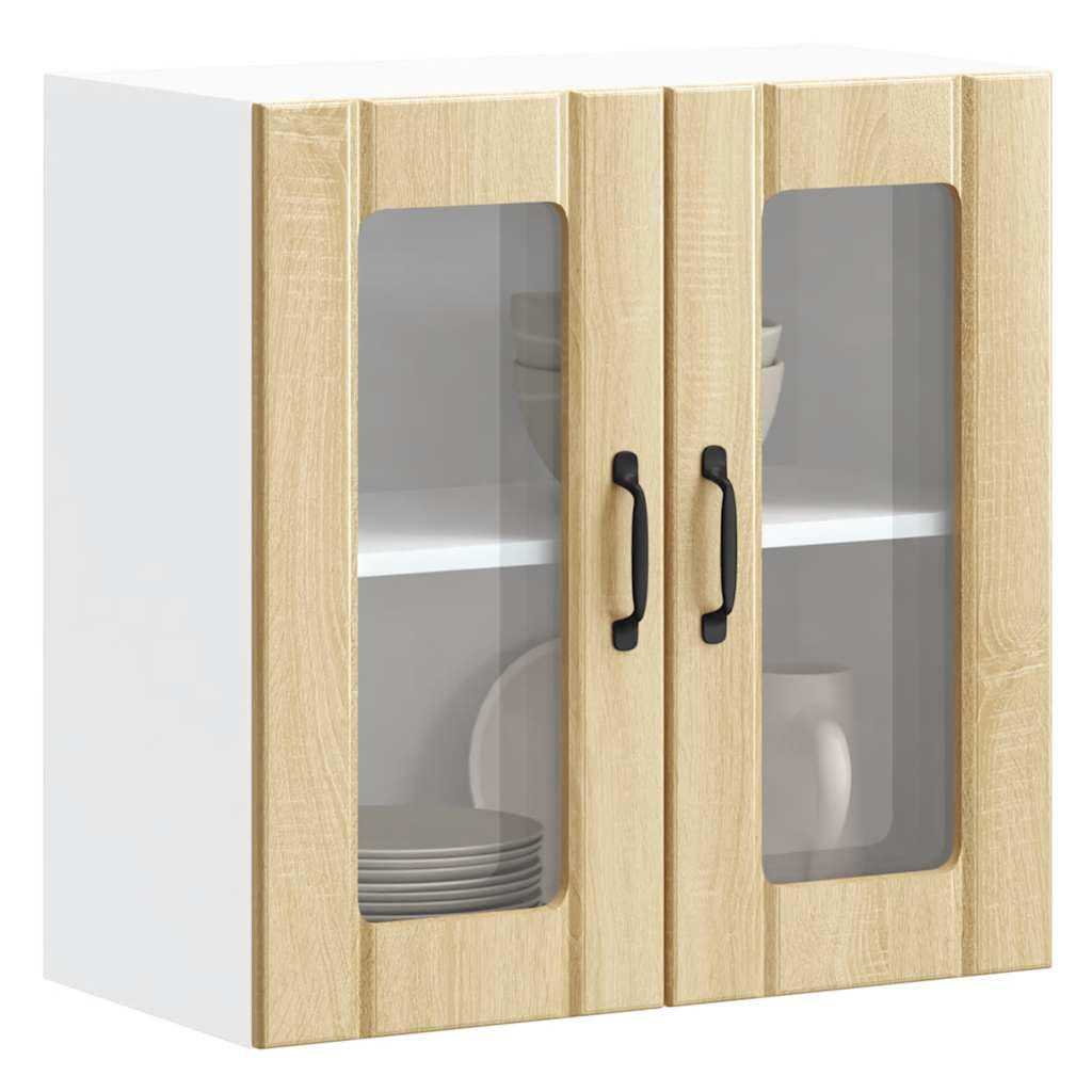 Küchen-Hängeschrank mit Glastür Lucca Sonoma-Eiche Holzwerkstoff