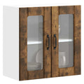 Küchen-Hängeschrank mit Glastür Lucca Räuchereiche Holzwerkstoff