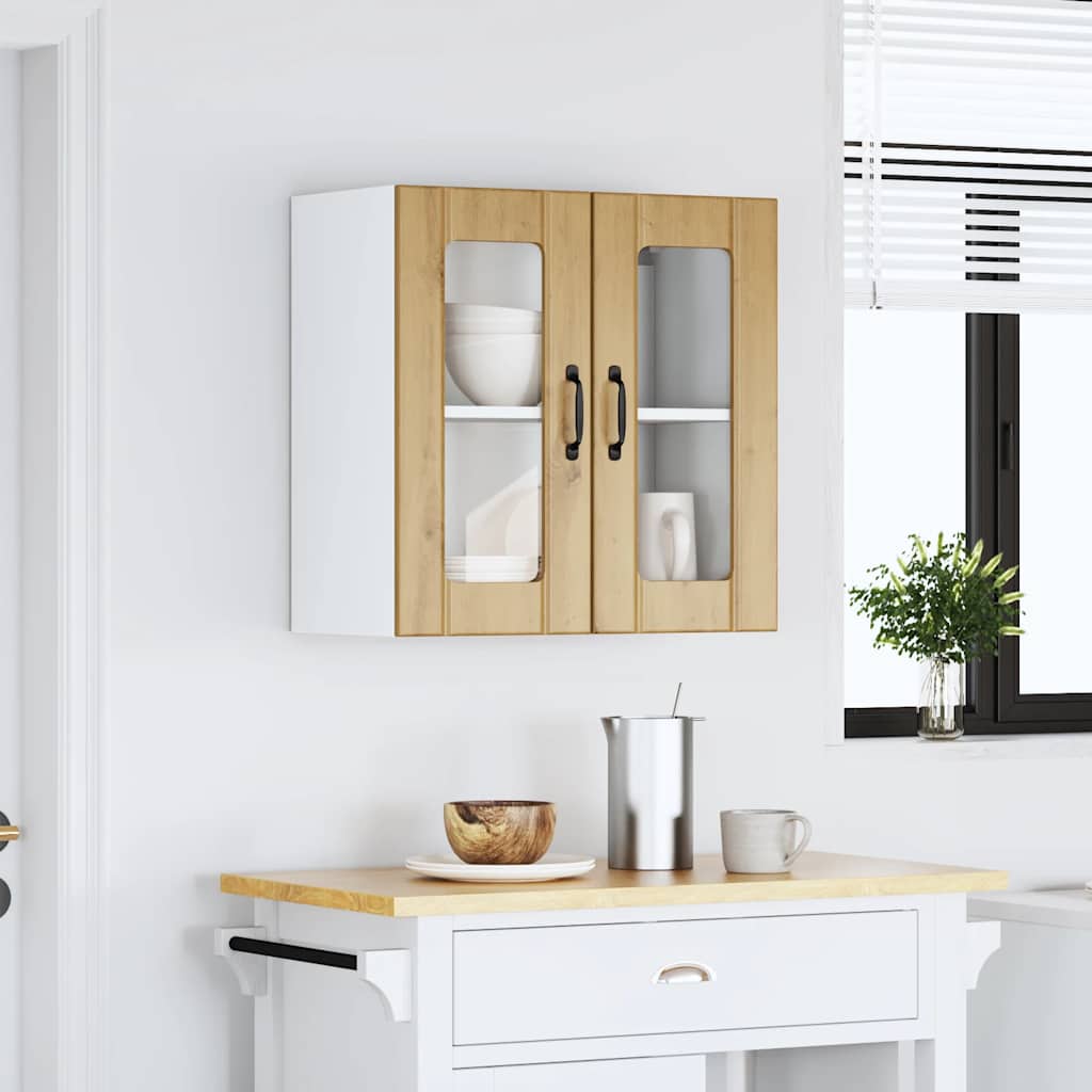 Küchen-Hängeschrank mit Glastür Lucca Artisan-Eiche Holzwerkstoff