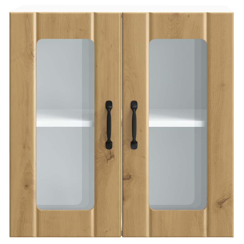 Küchen-Hängeschrank mit Glastür Lucca Artisan-Eiche Holzwerkstoff