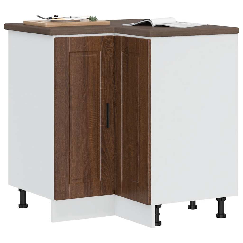 Küchen-Eckunterschrank Porto Braun Eichen-Optik Holzwerkstoff