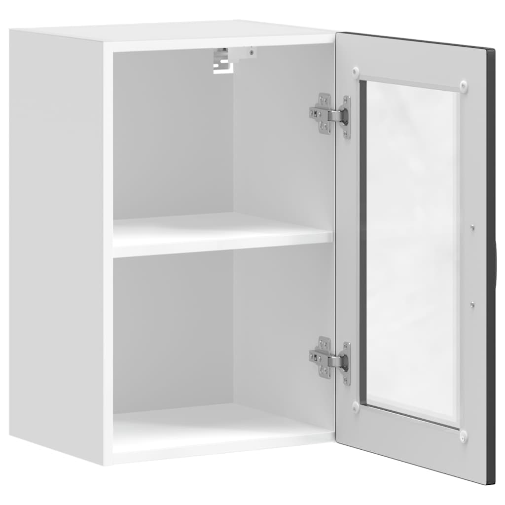 Küchen-Hängeschrank mit Glastür Porto Schwarz