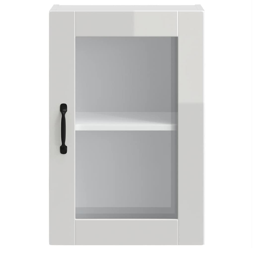 Küchen-Hängeschrank mit Glastür Porto Hochglanz-Weiß