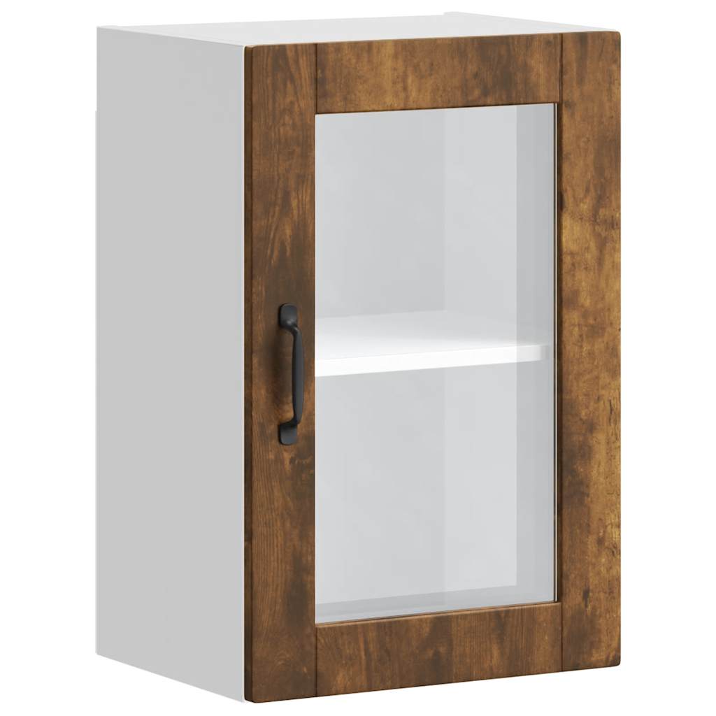 Küchen-Hängeschrank mit Glastür Porto Räuchereiche