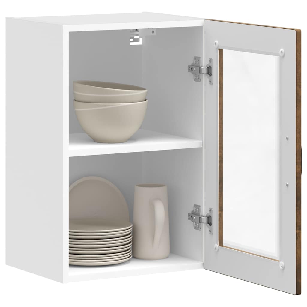 Küchen-Hängeschrank mit Glastür Porto Räuchereiche