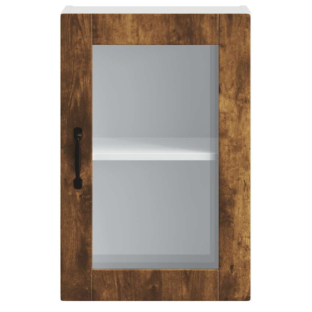 Küchen-Hängeschrank mit Glastür Porto Räuchereiche
