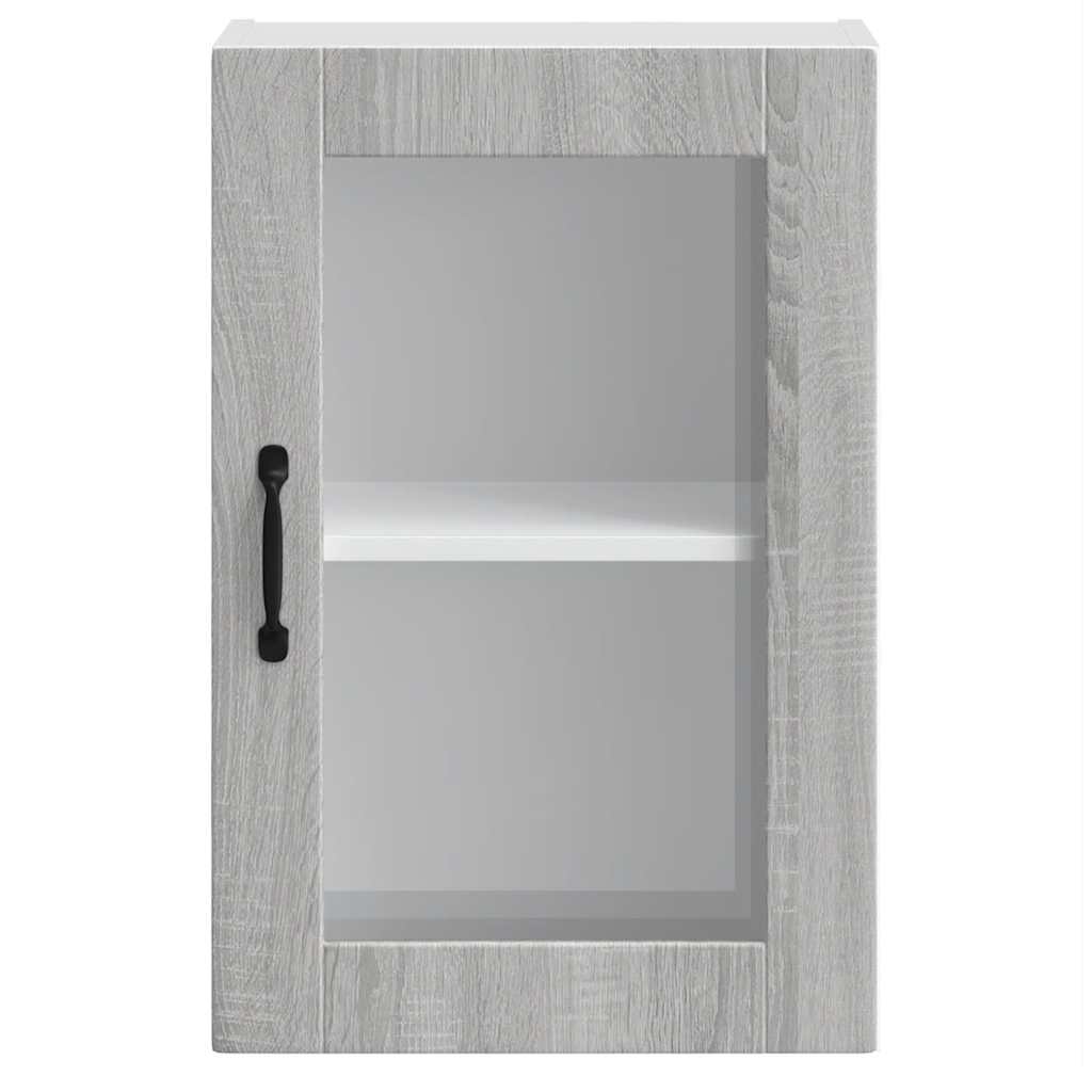 Küchen-Hängeschrank mit Glastür Porto Grau Sonoma