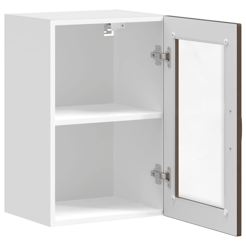 Küchen-Hängeschrank mit Glastür Porto Braun Eichen-Optik