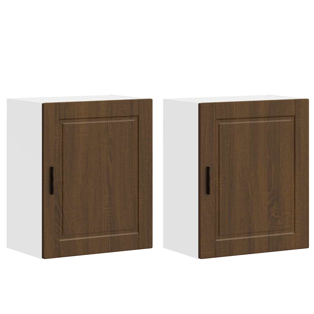 Küchen-Hängeschränke 2 Stk. Braun Eichen-Optik Holzwerkstoff