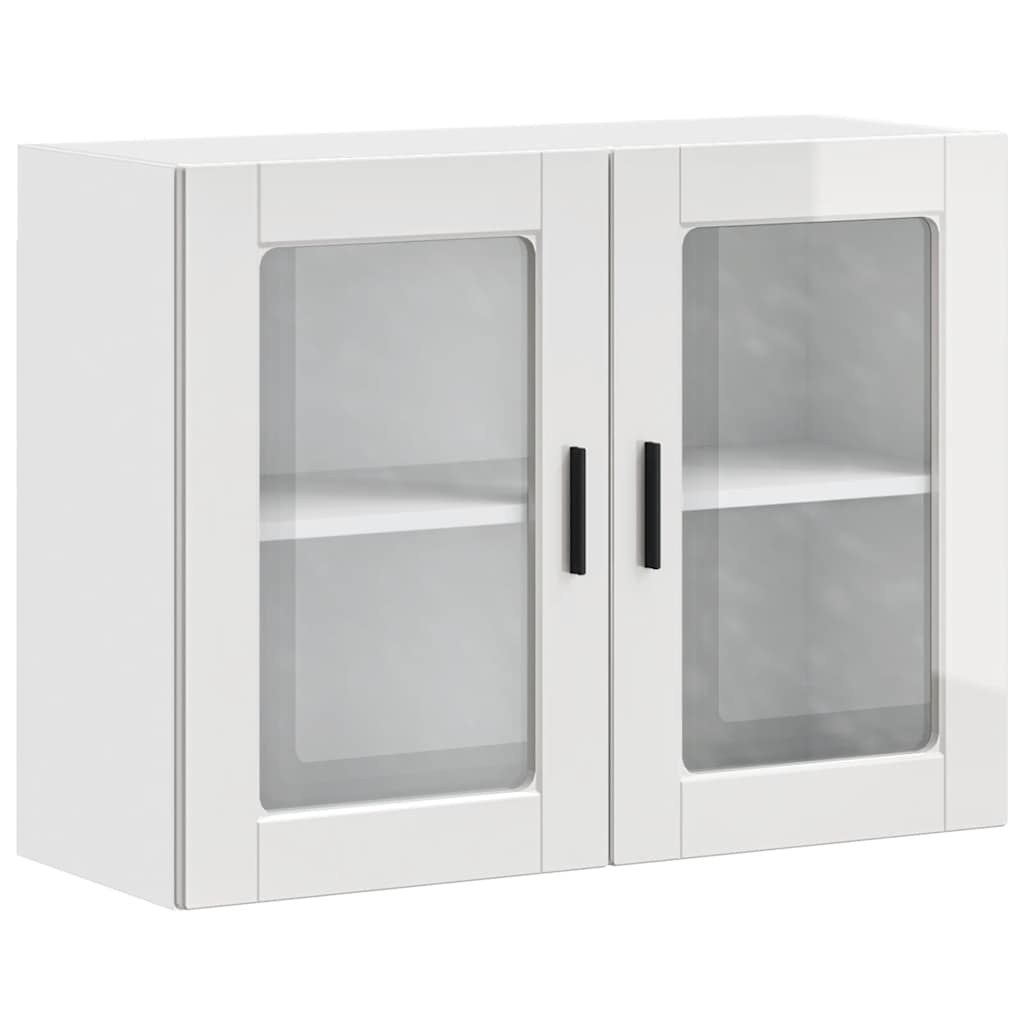 Küchen-Hängeschrank mit Glastür Porto Hochglanz-Weiß