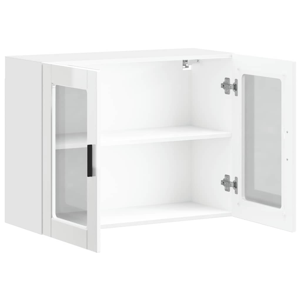 Küchen-Hängeschrank mit Glastür Porto Hochglanz-Weiß