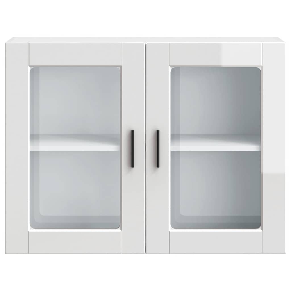 Küchen-Hängeschrank mit Glastür Porto Hochglanz-Weiß