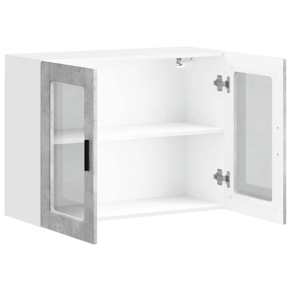 Küchen-Hängeschrank mit Glastür Porto Betongrau
