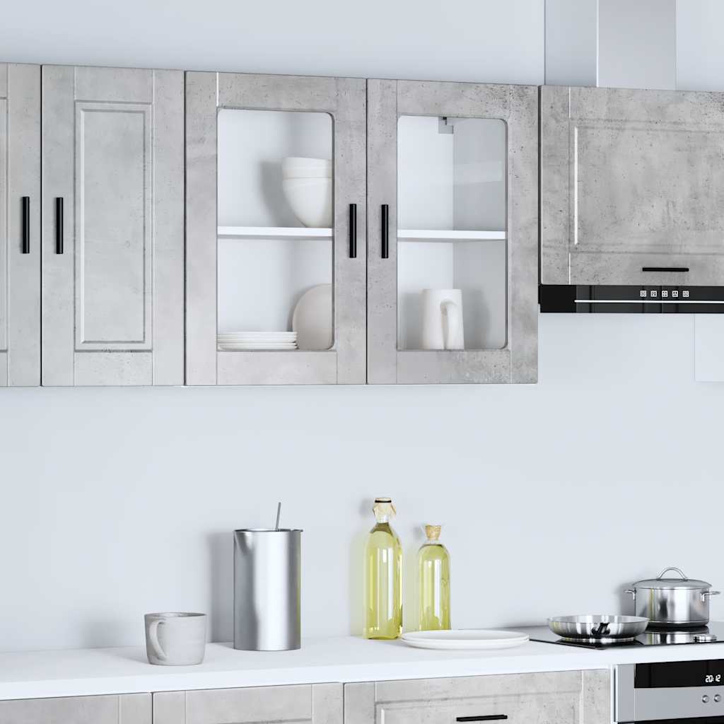 Küchen-Hängeschrank mit Glastür Porto Betongrau