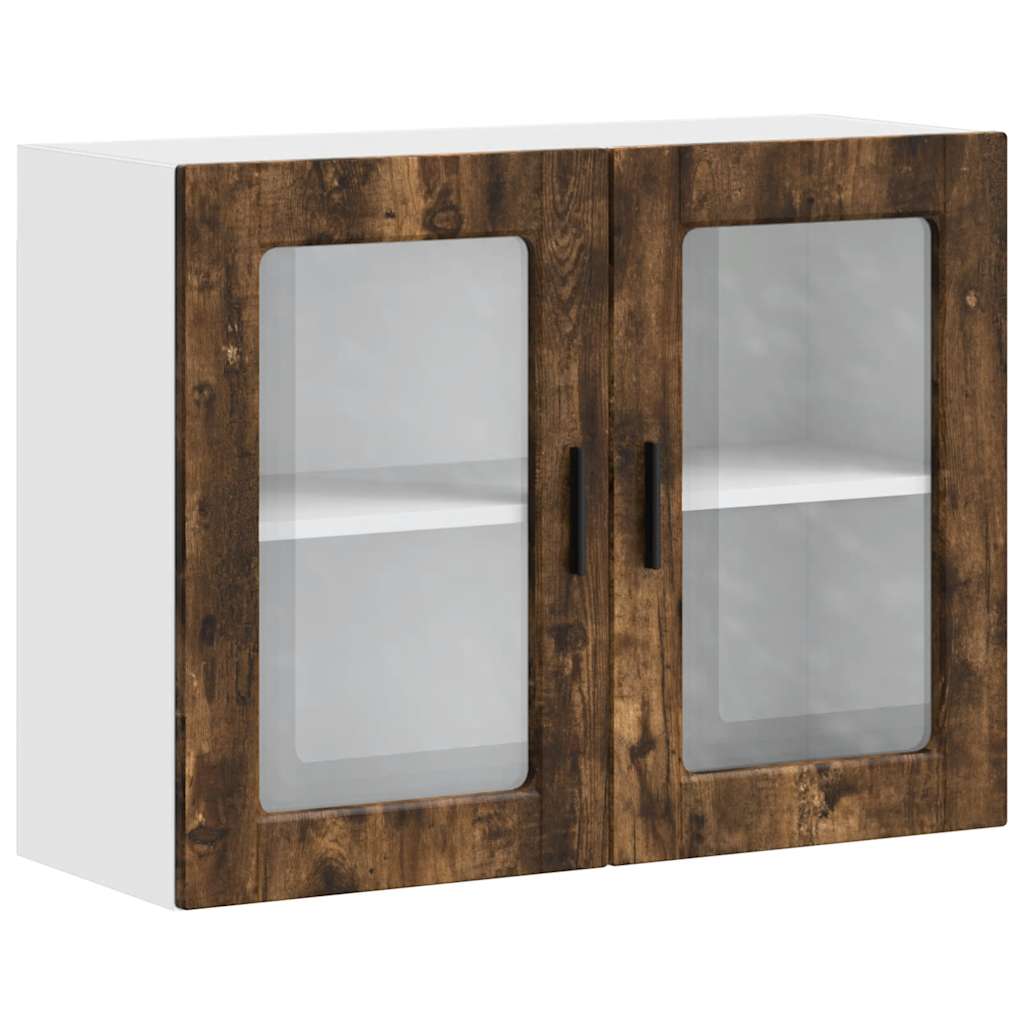 Küchen-Hängeschrank mit Glastür Porto Räuchereiche