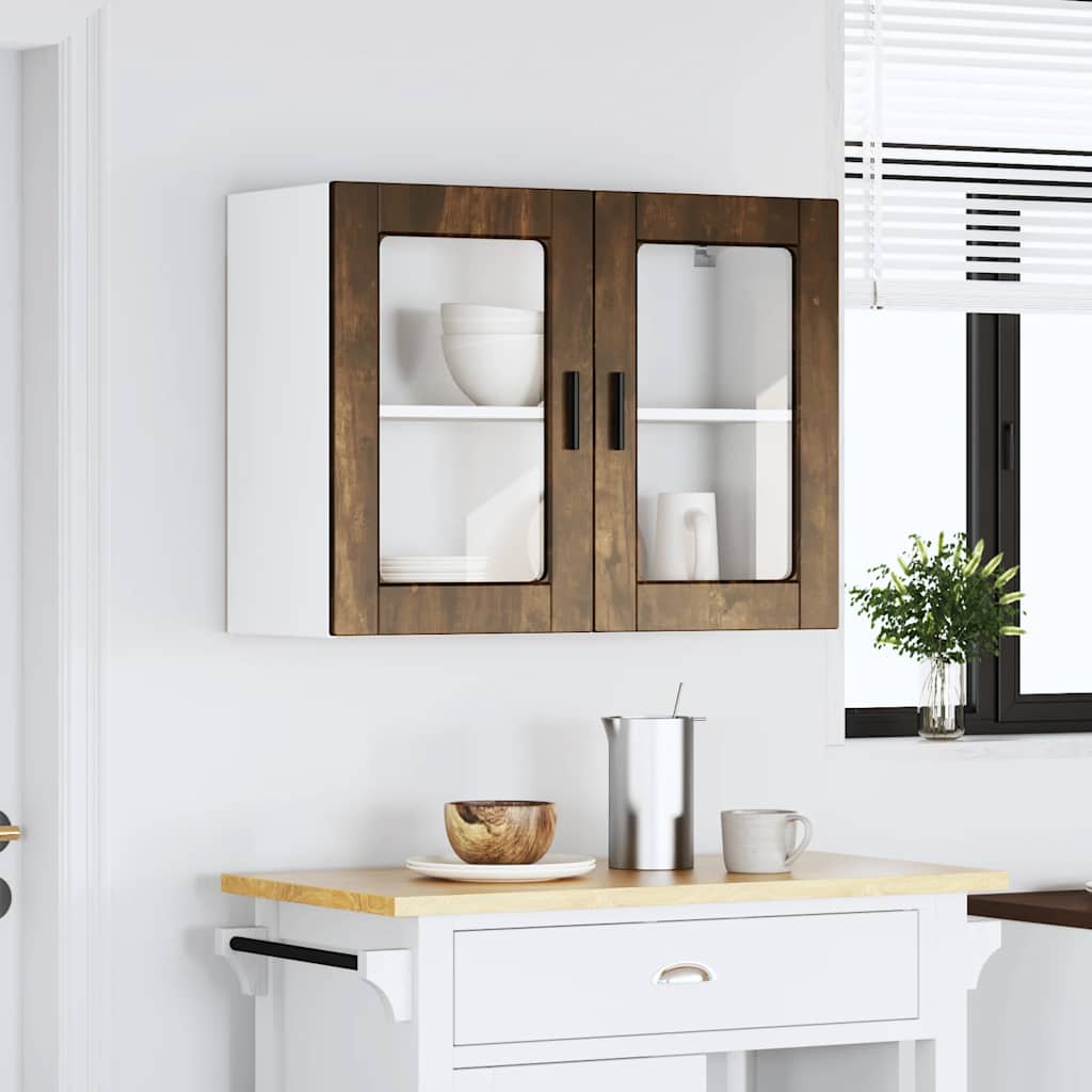 Küchen-Hängeschrank mit Glastür Porto Räuchereiche