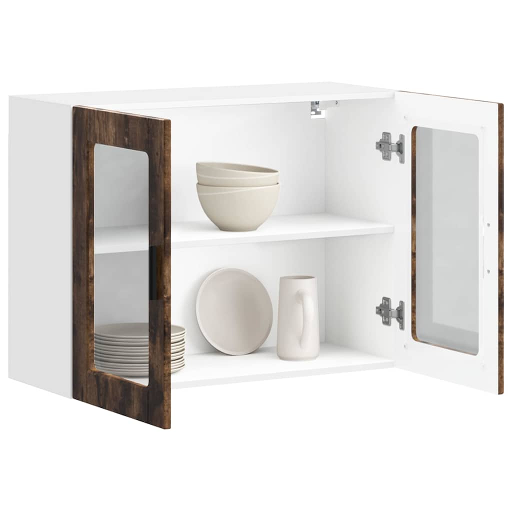Küchen-Hängeschrank mit Glastür Porto Räuchereiche