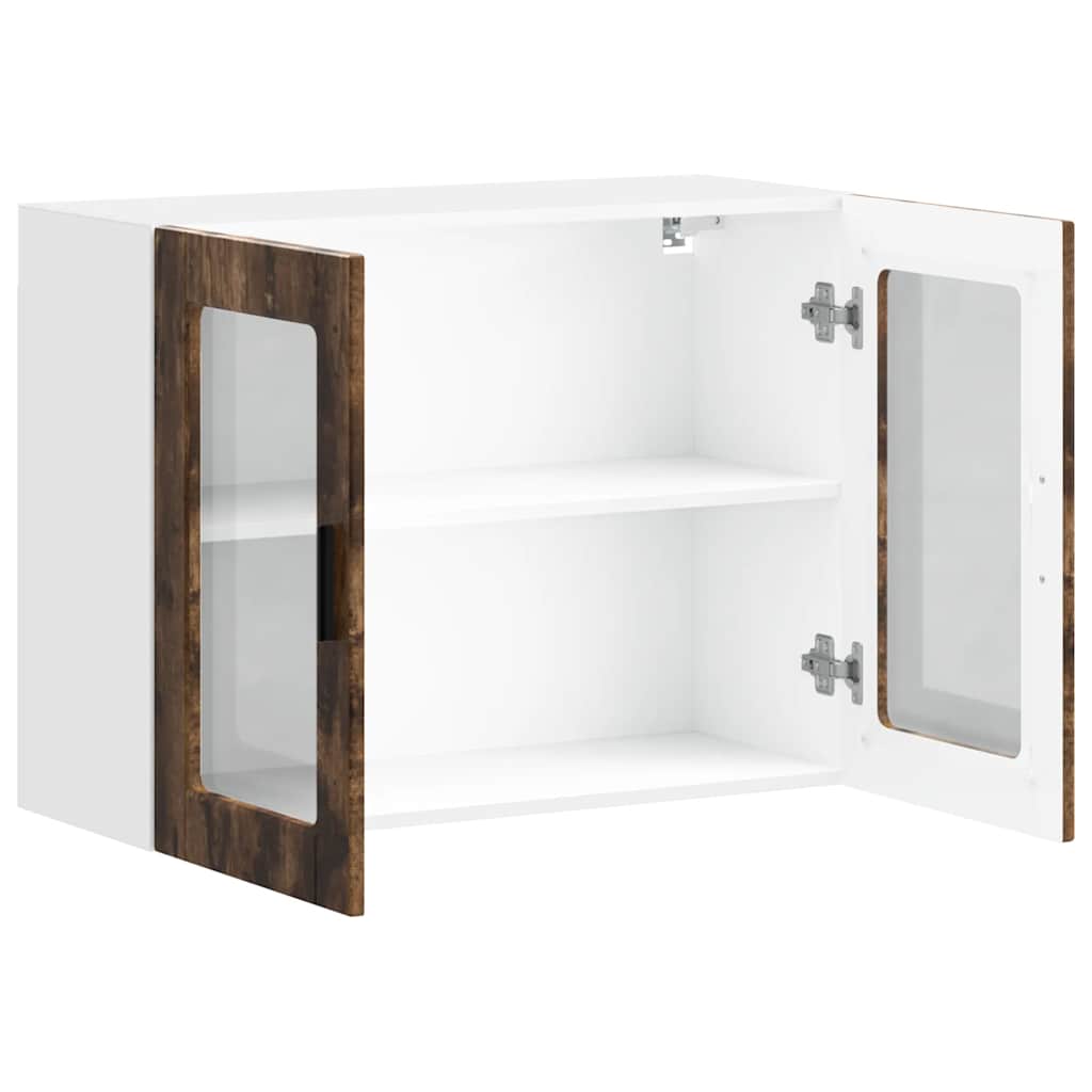 Küchen-Hängeschrank mit Glastür Porto Räuchereiche