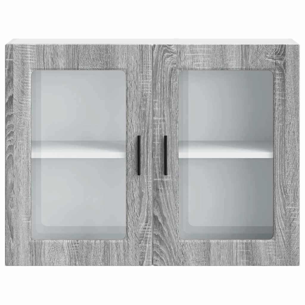 Küchen-Hängeschrank mit Glastür Porto Grau Sonoma