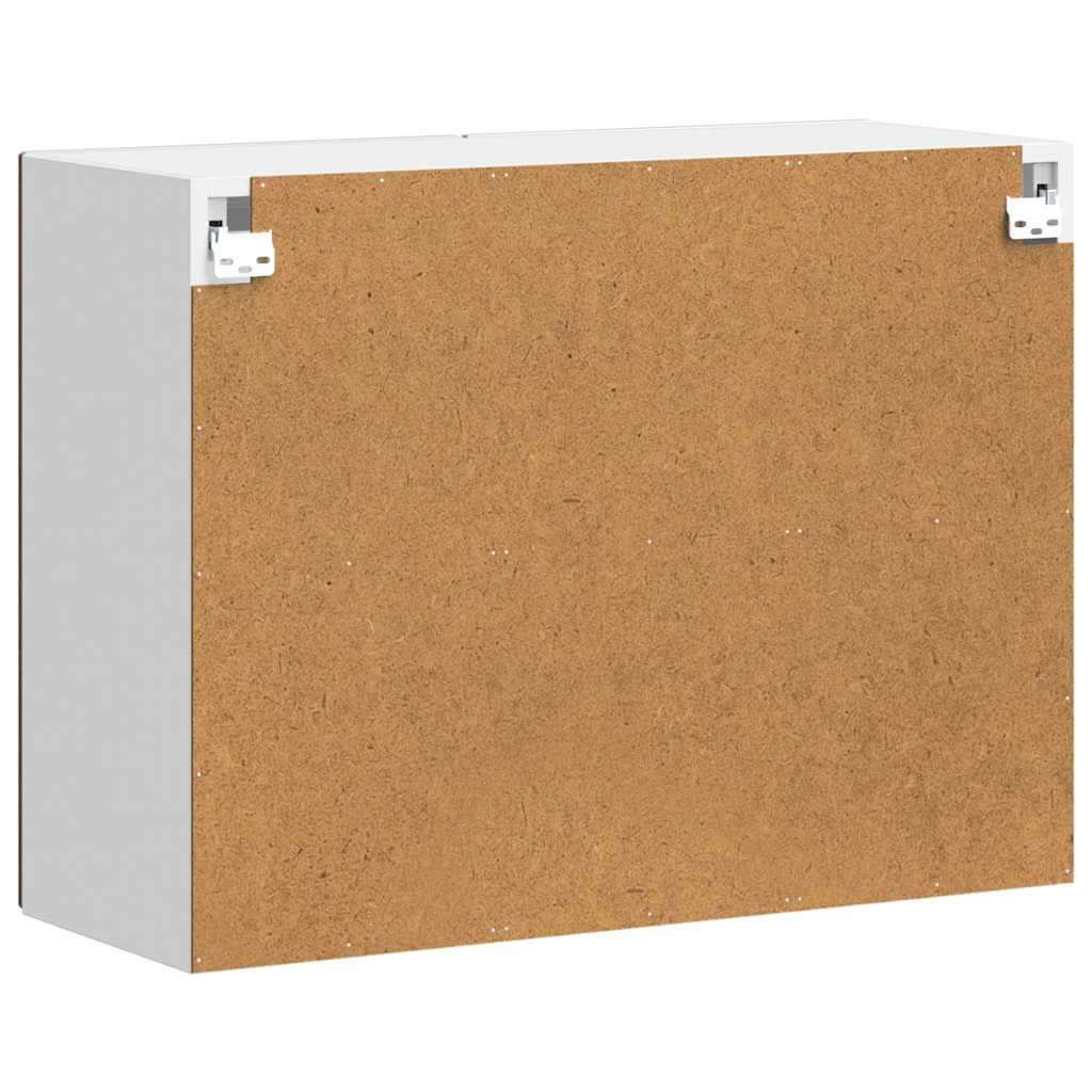 Küchen-Hängeschrank mit Glastür Porto Braun Eichen-Optik