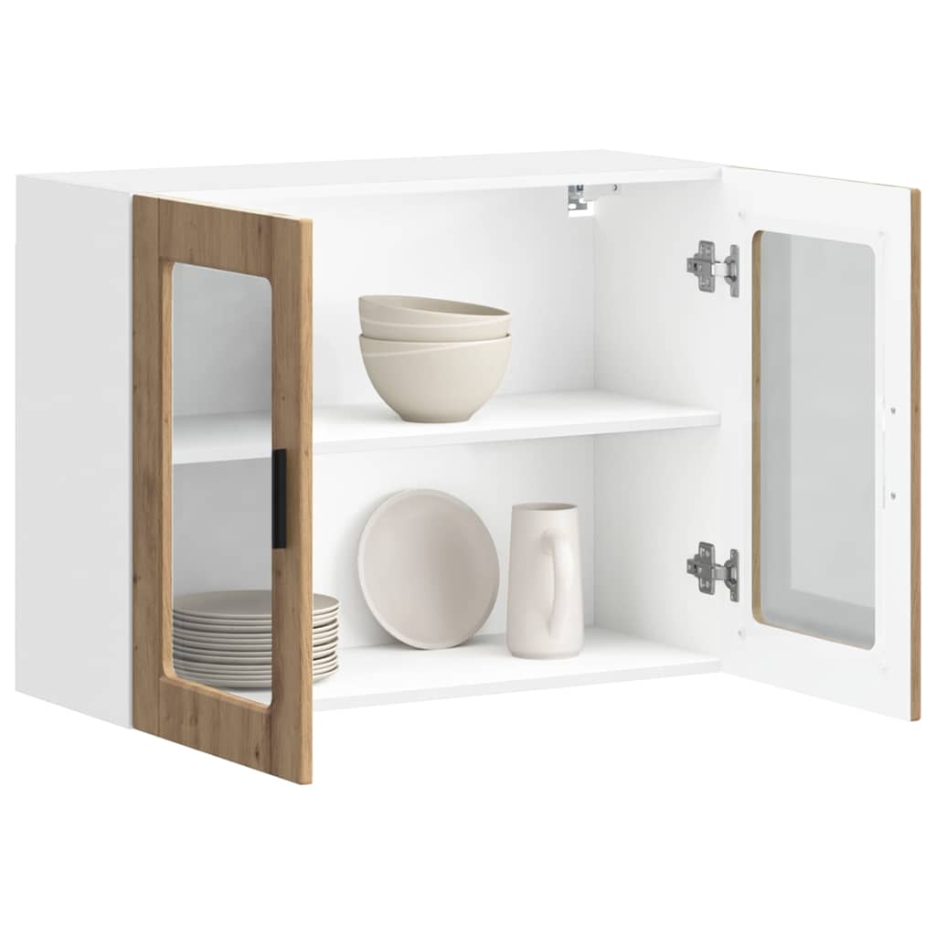 Küchen-Hängeschrank mit Glastür Porto Artisan-Eiche