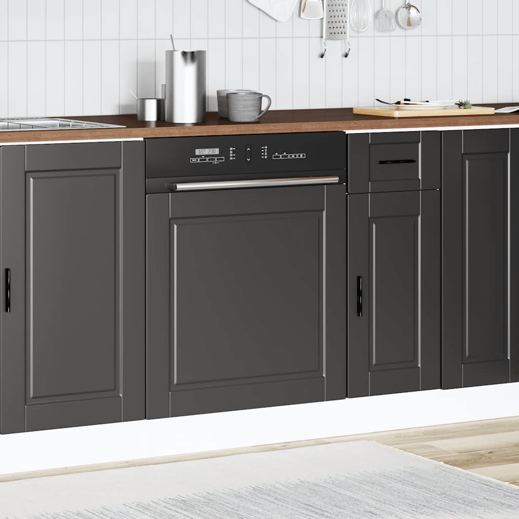 Geschirrspülerblende Porto Schwarz 60x1,5x57 cm Holzwerkstoff