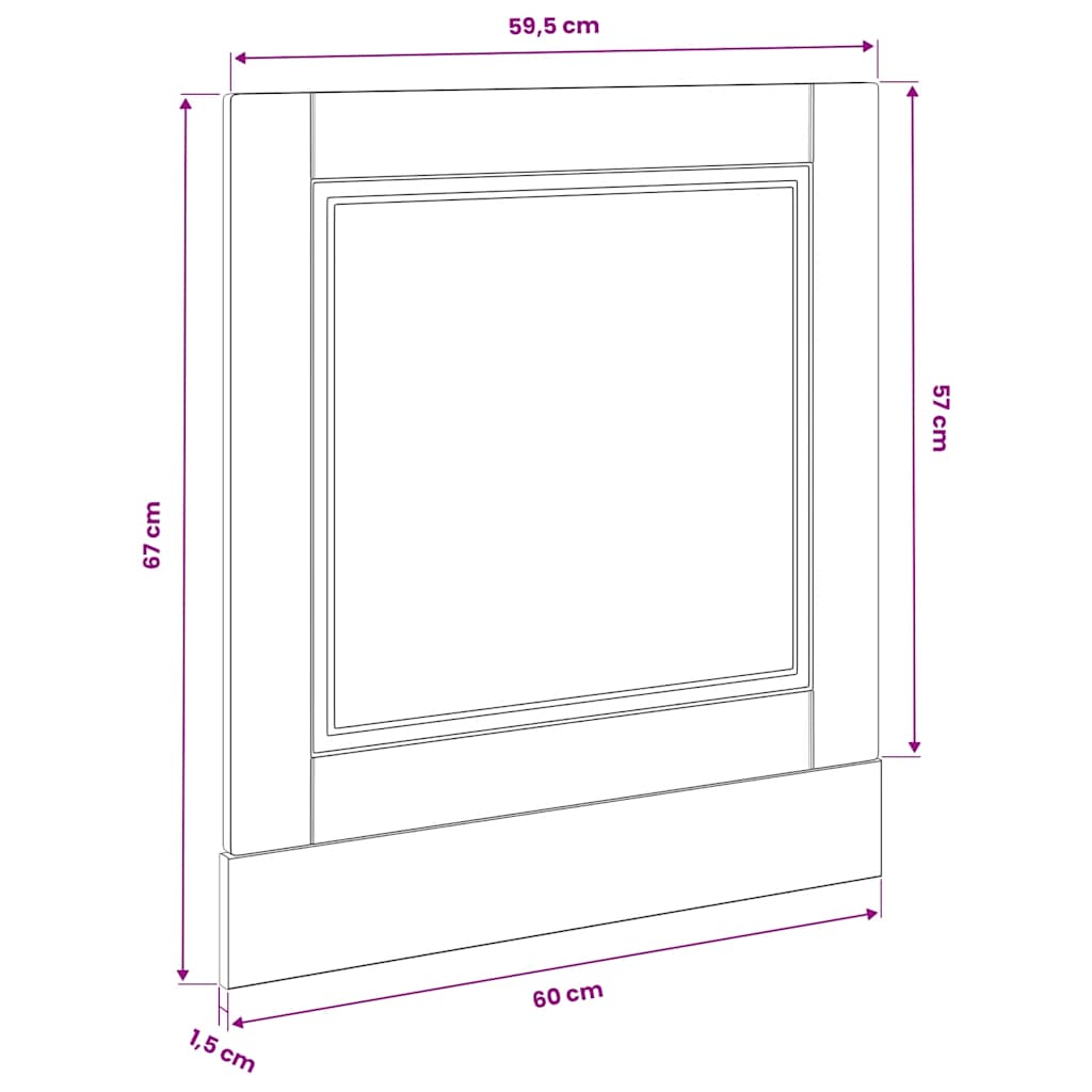 Geschirrspülerblende Porto Schwarz 60x1,5x57 cm Holzwerkstoff
