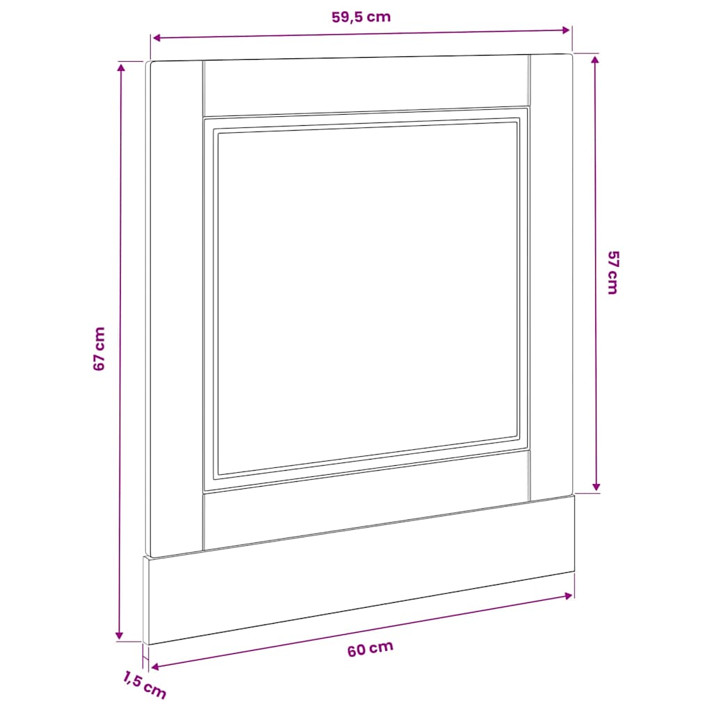 Geschirrspülerblende Porto Braun Eichen-Optik 60x1,5x57 cm
