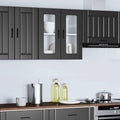 Küchen-Hängeschrank mit Glastür Porto Schwarz