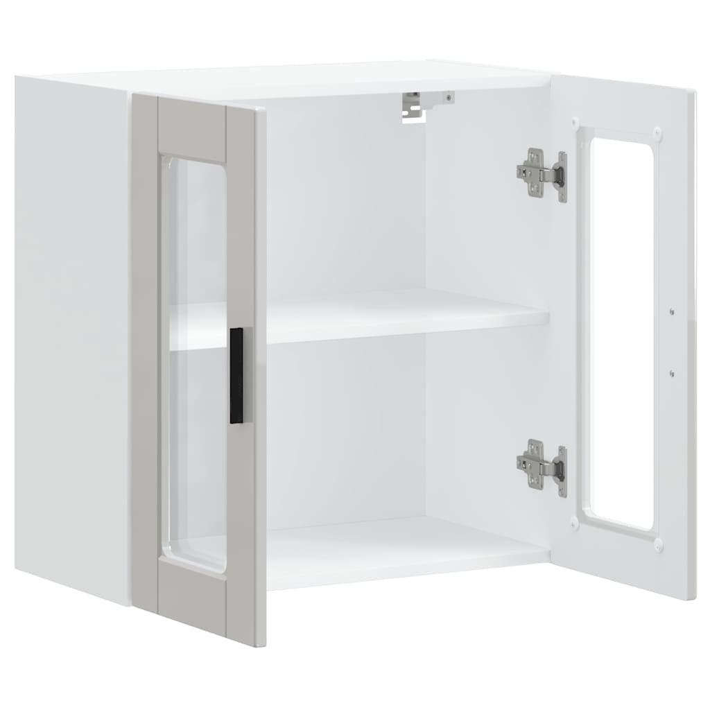 Küchen-Hängeschrank mit Glastür Porto Hochglanz-Weiß