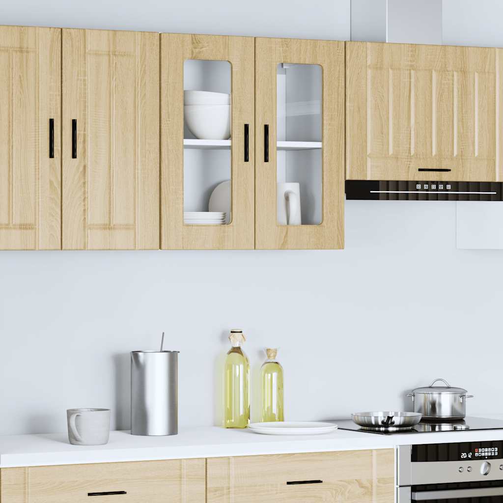 Küchen-Hängeschrank mit Glastür Porto Sonoma-Eiche