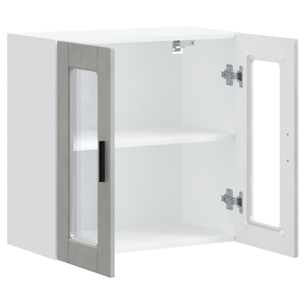 Küchen-Hängeschrank mit Glastür Porto Betongrau