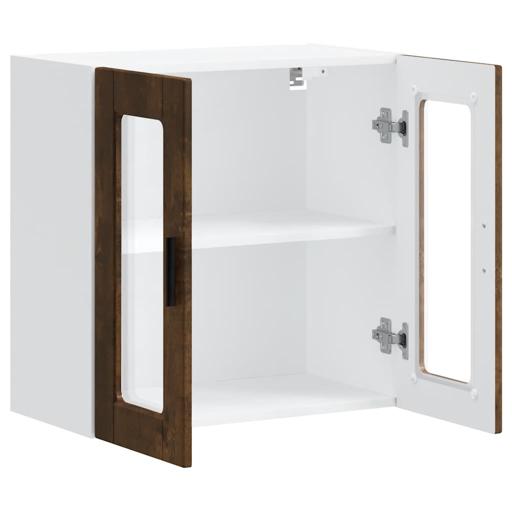 Küchen-Hängeschrank mit Glastür Porto Räuchereiche